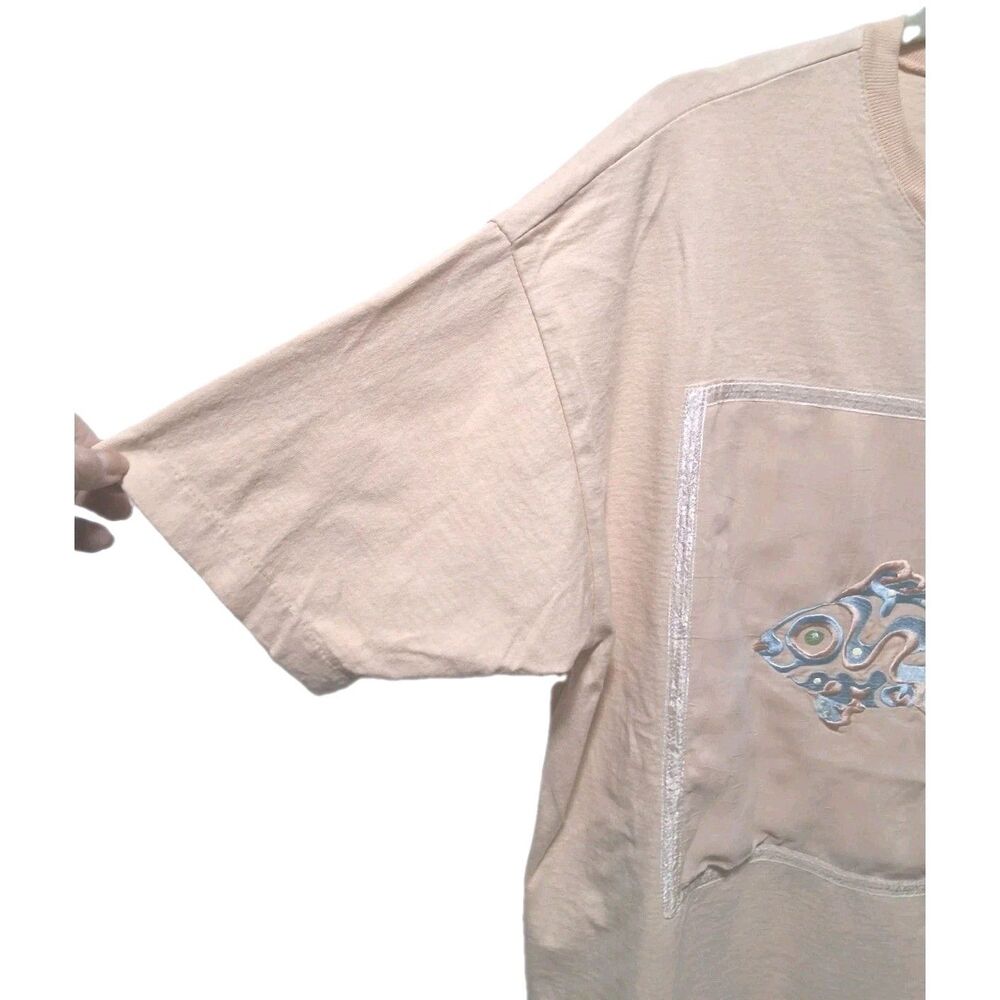 Vintage Johnny Was Fish Embroidered 2 Piece Lounge Pajama Set USA One Sz, S - Picture 5 of 16